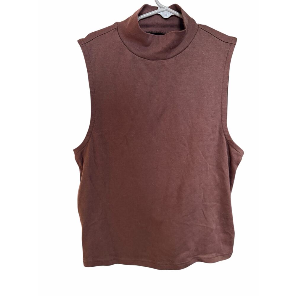 GAP Modern Tank Sleeveless Mock Neck Top Brown Size S